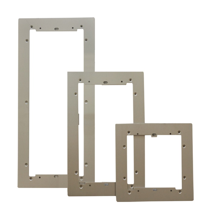 Serie Ultra - Cornice filo muro alluminio anodizzato 3 moduli, 149x329x3mm