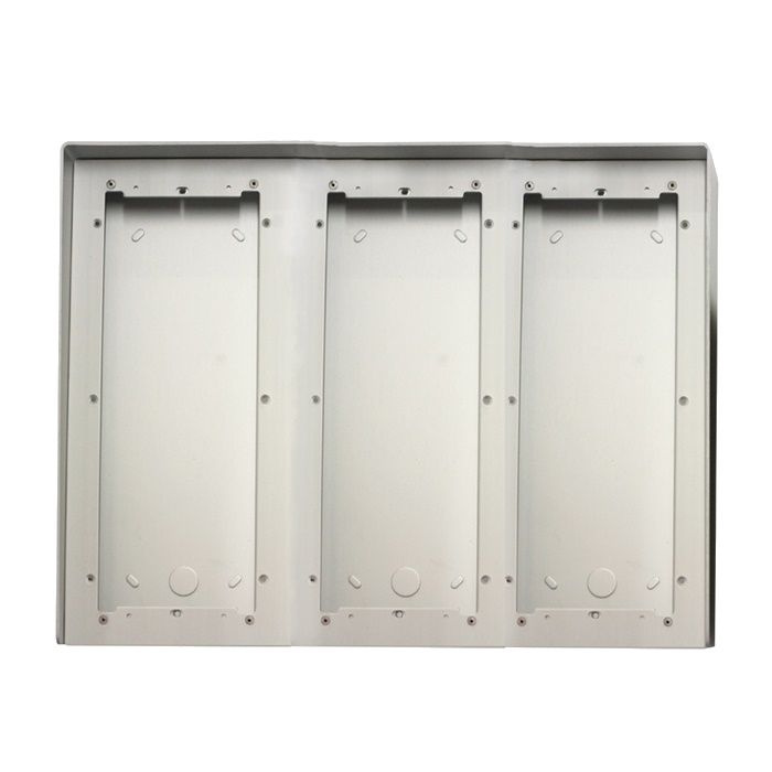 Serie Ikall - Custodia antipioggia alluminio anodizzato 9 moduli, 408x332x85mm