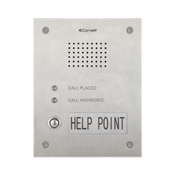 Serie Emergency - Pulsantiera audio Help Point da incasso in acciaio inox, 1 pulsante, sistema ViP, modulo audio PoE, LED stato chiamata