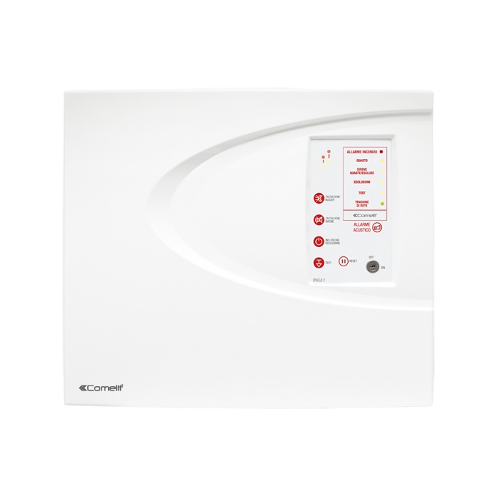 Centrale Eracle convenzionale 2 zone, 32 sensori/zona, walk test, batteria 12V 7Ah, EN54-2/4