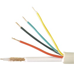 Cavo coassiale miniaturizzato + 4 conduttori, 75 ohm, 2x0.5mmq + 2x0.25mmq, schermo rame