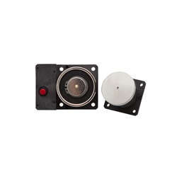 Elettromagnete 100kg porte tagliafuoco, pulsante sgancio, 24VDC 100mA, EN1155