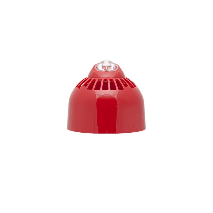 Sirena e lampeggiante parete, LED bianco, 94-97dB(A), copertura 3,1x11,3m, IP65, EN54-3/23