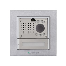 Serie Ikall Metal - Kit posto esterno monofamiliare, sistema ViP, pulsantiera silver 1 pulsante, gruppo A/V 4682HKD, indirizzo 100