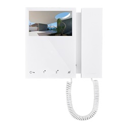 Serie Mini - Monitor 4.3/16:9 con cornetta a colori, sistema ViP, 4 pulsanti soft touch, boucle magnetique