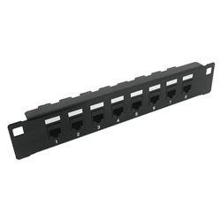 Pannello 8 porte Cat6 UTP - Nero