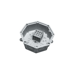 Cassetta derivazione PA6 V0 4 poli 16 mmq 156x156 mm per impianti industriali e illuminazione pubblica IP54 IK09