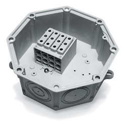 Cassetta derivazione PA6 V0 morsettiera 4 poli 25 mmq IP54 per impianti industriali e illuminazione pubblica