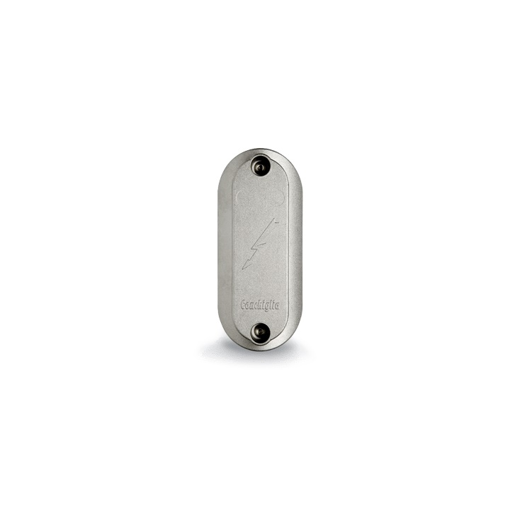 Portello in alluminio Serie SGV per palo diametro 114-153 mm con feritoia 45x186 mm, IP54, IK10, staffe inox e guarnizione flessibile per applicazioni illuminazione esterna