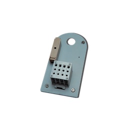 Piastra porta morsettiera 4 poli 16 mmq con portafusibili per cassette elettriche industriali