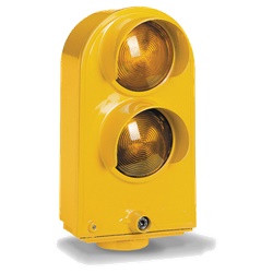 Segnalatore semaforo a 2 luci lenti arancio per viabilità e parcheggi IP44 IK08