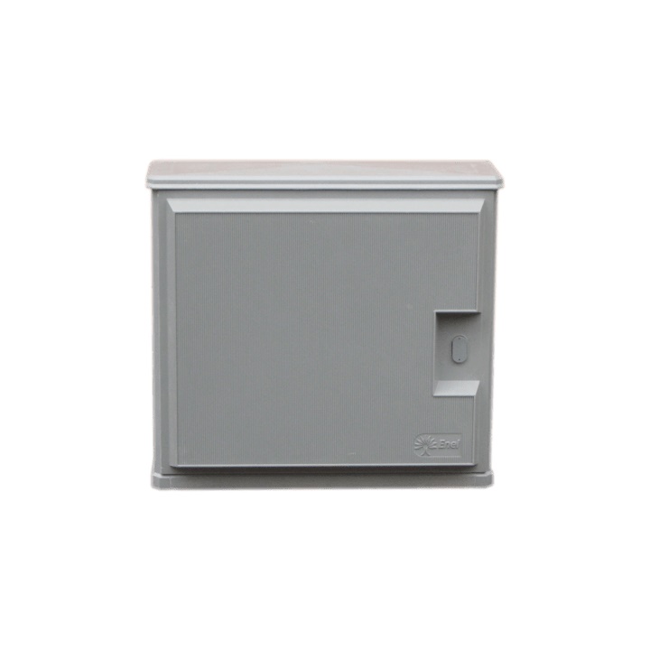 Armadio vetroresina 1 vano per contatori trifase fino 30 kW, IP43 IK10, grigio RAL 7040