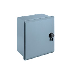 Armadietto vetroresina CPTI/C IP43 IK10 con coperchio incernierato e chiusura a chiave per installazioni elettriche sicure