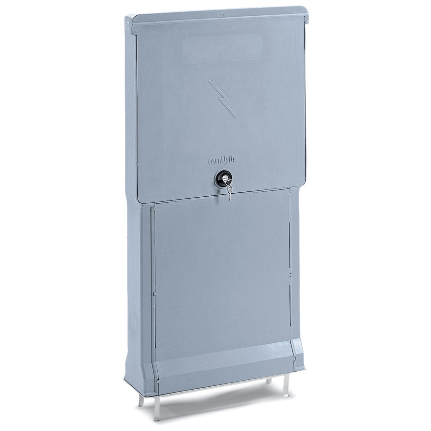Colonnina stradale vetroresina grigio RAL 7040 533x1006x137 mm IP43 IK10 con serratura sicurezza