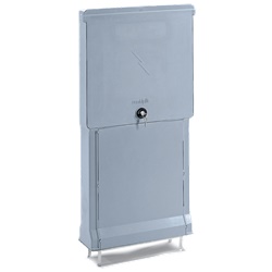 Colonnina stradale vetroresina grigio RAL 7040 533x1006x137 mm IP43 IK10 con serratura sicurezza