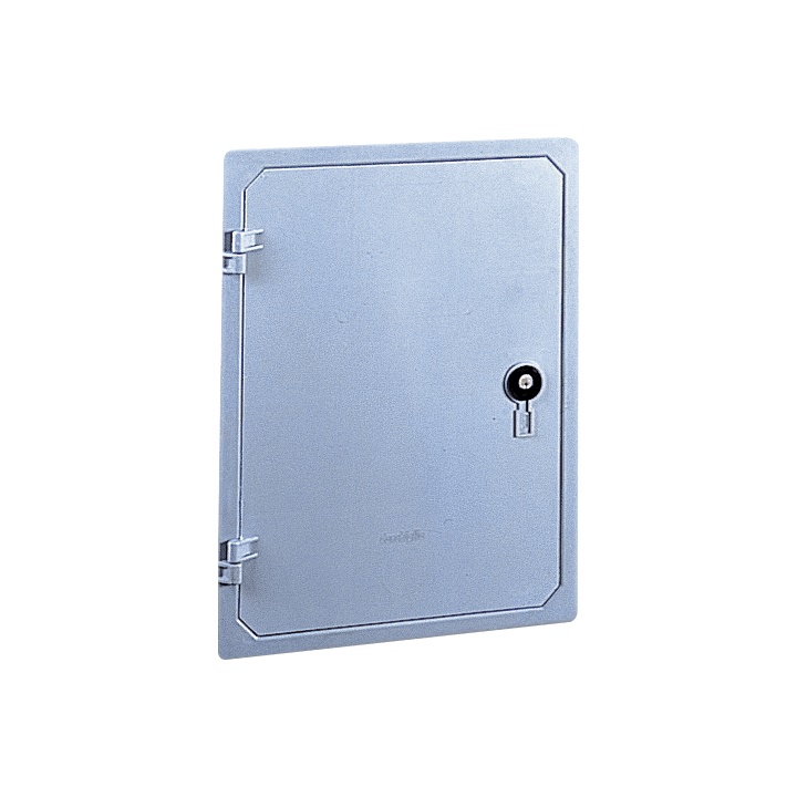 Sportello vetroresina TPV 592x442 mm grigio RAL 7040 con serratura chiave Y21 per nicchie IP43 IK10