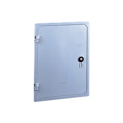Sportello vetroresina TPV 592x442 mm grigio RAL 7040 con serratura chiave Y21 per nicchie IP43 IK10