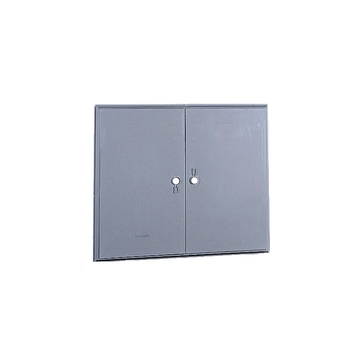 Sportello vetroresina TPV 1331x1285 mm 2 ante senza serratura per nicchie IP43 IK10 grigio RAL 7040