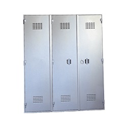 Porta per cabine MT 3 ante vetroresina grigio RAL 7040 IP33 IK10 serratura cifratura 640 uso industriale