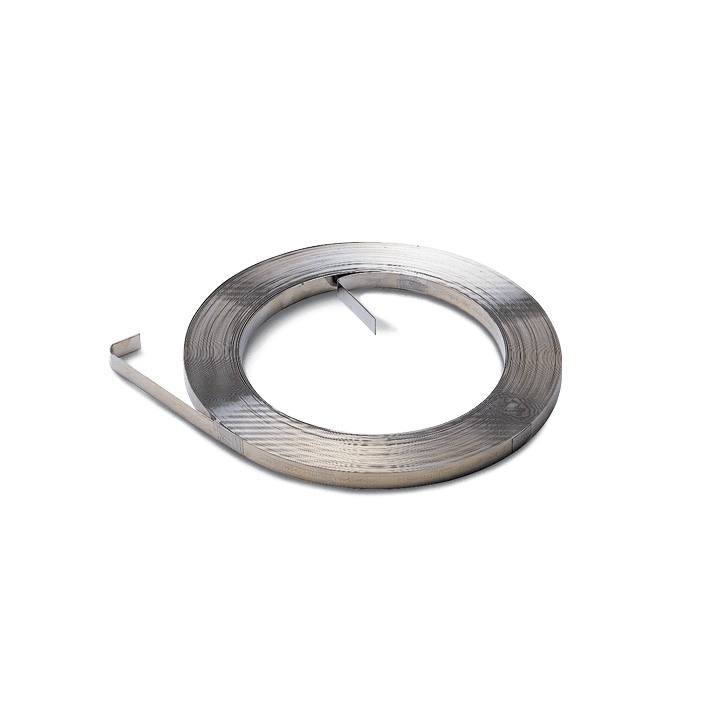 Reggia metallica acciaio inox AISI 201 spessore 0,76 mm bobina 30 m fissaggio cassette a palo
