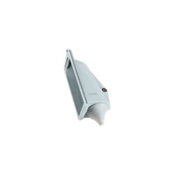 Raccordo a 90° destro vetroresina grigio RAL 7040 per cassetta serie VQ sistema chiusura coulisse