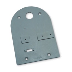 Piastra fondo per cassette derivazione da palo 122x141,5 mm, SMC grigio RAL 7040, acciaio inox AISI 304