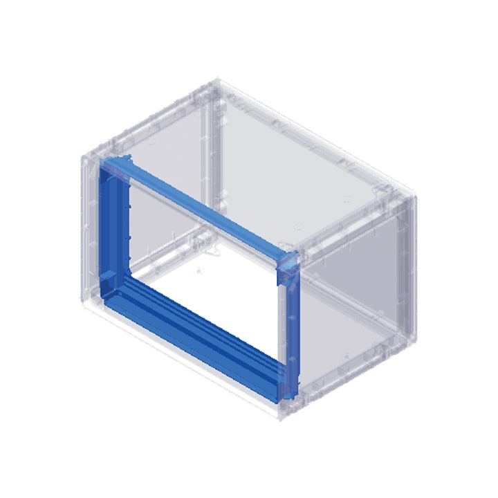 Telaio supporto pannelli GRAFI 7 altezza vano 433 mm materiale termoplastico autoestinguente grigio RAL 7035 per montaggio su kit montanti