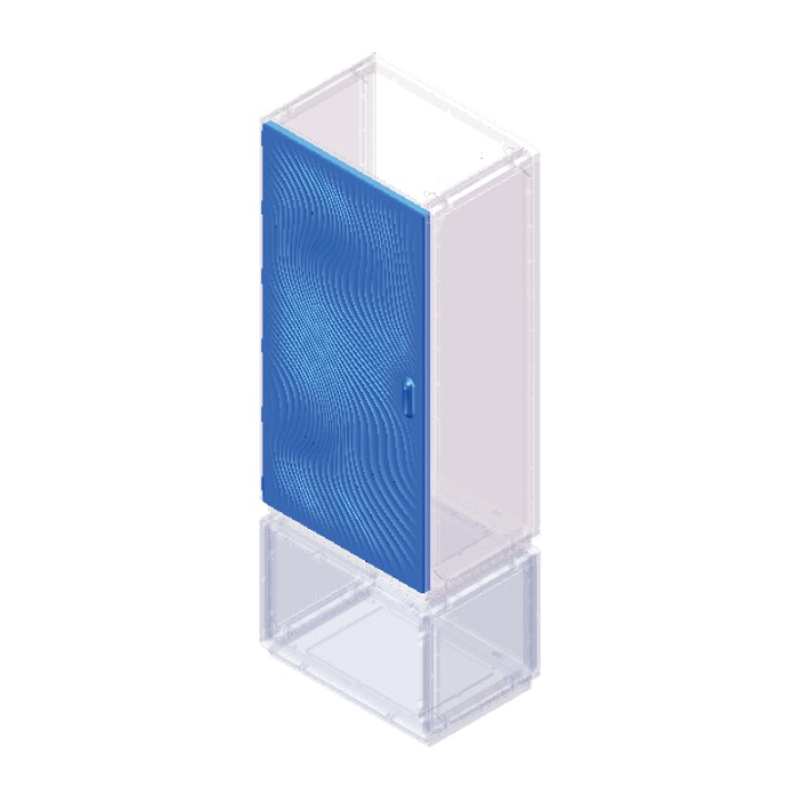 Kit anta vano GRAFI 9 altezza 490 mm con semicerniere guarnizioni serratura leva Y21