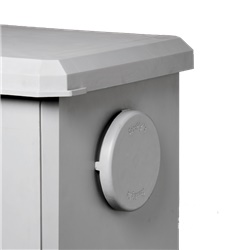 Bocchetta aerazione IP44 diametro 160 mm calotta SMC grigio RAL 7040 protezione IK10 per armadi serie RP
