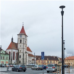 Palo conico base 1480 mm altezza 5000 mm per illuminazione LED esterna Disano