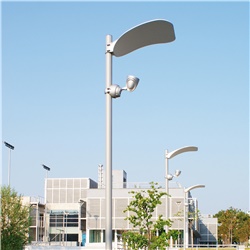 Palo acciaio 1487 altezza 5800mm finitura grigio sabbiato per illuminazione esterna