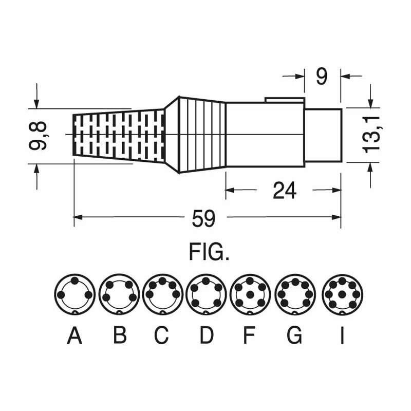 Spina volante 5 poli DIN 41524 materiali resistenti connessioni elettriche sicure impianti industriali