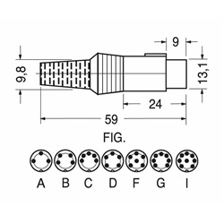 Spina volante 5 poli DIN 41524 materiali resistenti connessioni elettriche sicure impianti industriali