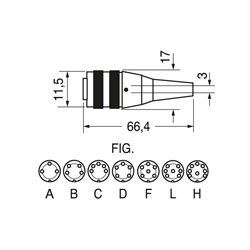 Presa volante 7 poli DIN a vite con connessioni sicure e materiali resistenti per applicazioni elettriche professionali
