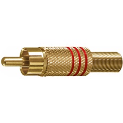 Spina RCA dorata anello rosso trasmissione audio alta qualità installazione semplice