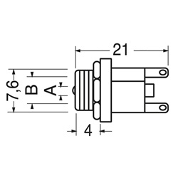 Spina coassiale pannello alimentazione interno 2,1 mm connessione stabile durevole