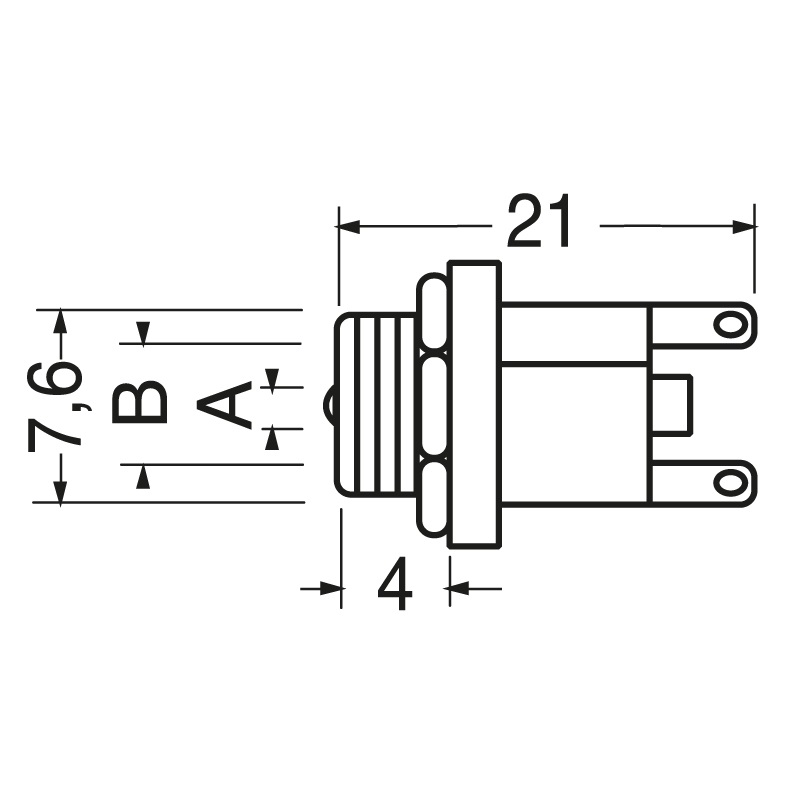 Spina coassiale 2,5 mm² per pannelli alimentazione interna connessioni elettriche affidabili