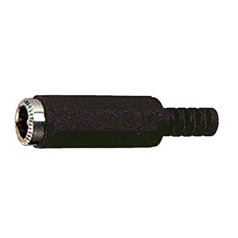 Spina alimentazione volante 5,5x2,1 mm nera compatta per connessioni elettriche sicure e durature
