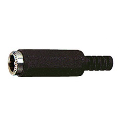 Spina alimentazione volante 5,5x2,1 mm nera compatta per connessioni elettriche sicure e durature