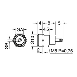 Spina alimentazione da pannello 5,5x2,5 mm compatta installazione rapida connessioni sicure impianti elettrici professionali
