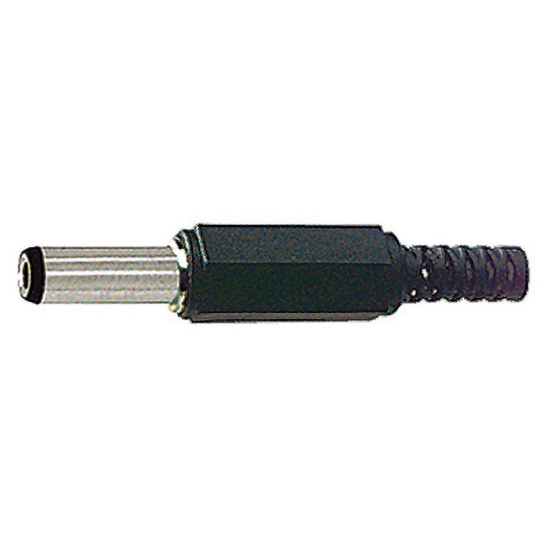 Presa DC minimale 5,5x2,1 mm nera con guida integrata per connessioni elettriche affidabili e compatte