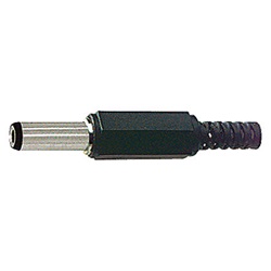 Presa DC minimale 5,5x2,1 mm nera con guida integrata per connessioni elettriche affidabili e compatte