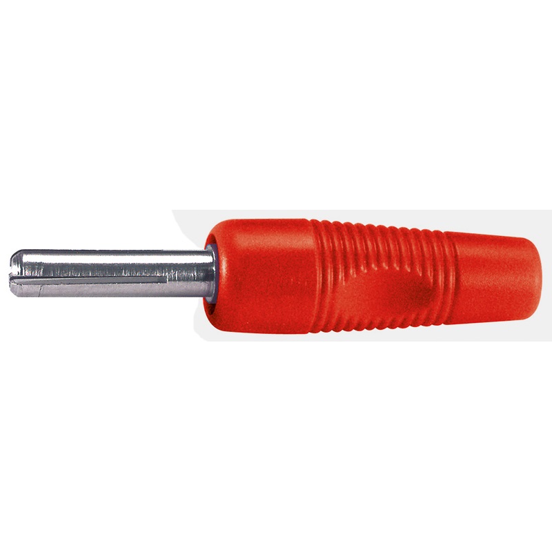 Spina banana volante 4 mm rossa con corpo isolante, connessione sicura per impianti elettrici e test professionali