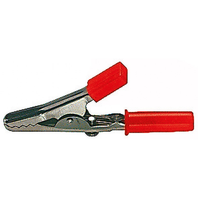 Coccodrillo per spina 4 mm rosso con presa stabile e alta conduttività per cablaggi elettrici e test