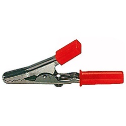 Coccodrillo per spina 4 mm rosso con presa stabile e alta conduttività per cablaggi elettrici e test