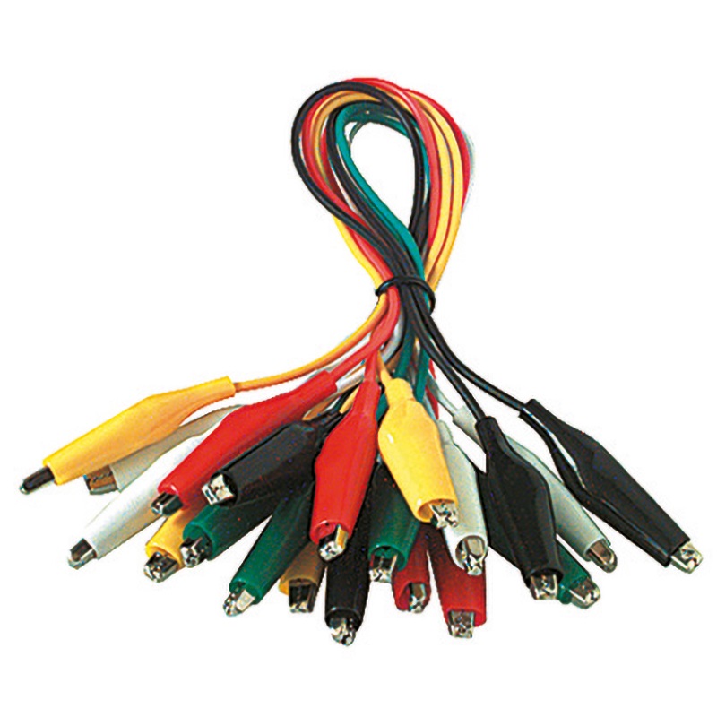 Kit coccodrilli 10 pezzi 600 mm morsetti resistenti per collegamenti elettrici temporanei