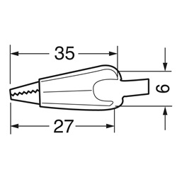 Coccodrillo isolato nero 32 mm connessioni elettriche sicure e affidabili