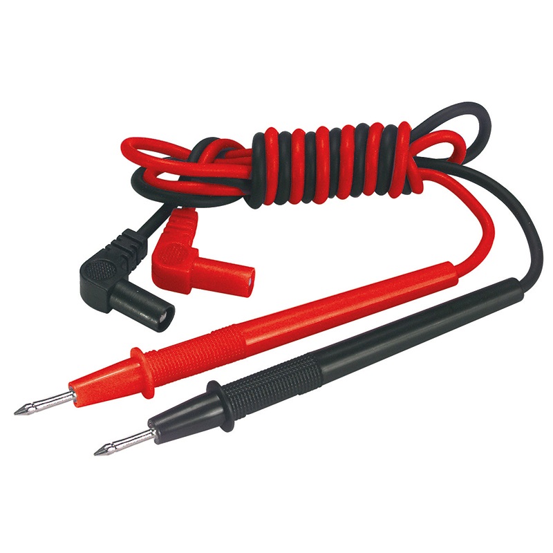Puntali elettrici coppia rosso nero impugnature antiscivolo cavi flessibili per misurazioni elettriche professionali