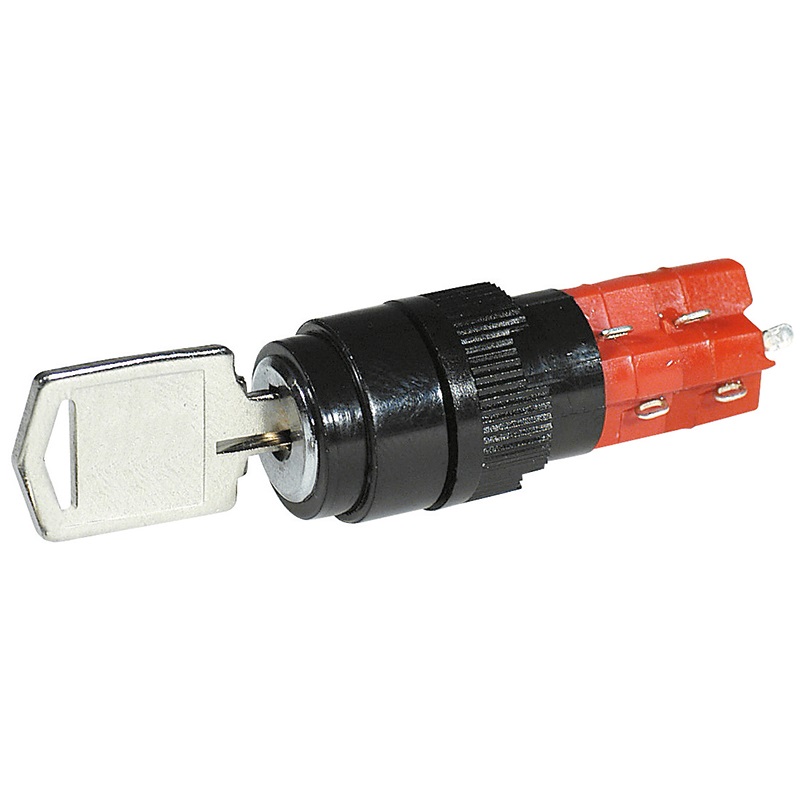 Interruttore bipolare chiave rotonda 18 mm controllo sicuro impianti civili industriali