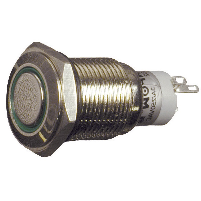 Interruttore antivandalo 12V verde compatto per installazioni elettriche professionali resistente e sicuro
